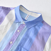 Camisa de cáñamo informal de moda con cuello vuelto de lino - details 4
