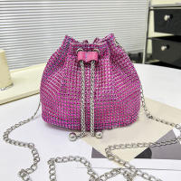 Bolsos cruzados con forma de cubo de diamantes de imitación para mujer, bolsos de hombro brillantes, bolsos de cadena, bolsos de almacenamiento de fiesta de noche - details 9