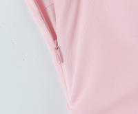 Vestido Sexy elegante rosa Pastel fruncido sin tirantes con hombros descubiertos Vestidos de fiesta con cremallera lateral Vestidos por debajo de la rodilla - details 10