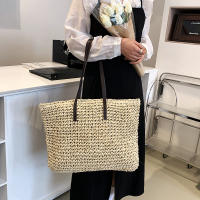 Bolso de playa de verano para mujer bolso de ratán tejido hecho a mano paja de gran capacidad bolso de hombro de cuero para mujer nuevo bohemio - details 17
