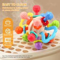 Baby Toys Manhattan Round Ball Hand Grab Ball Rattle Manhattan Toys Soft Silicone Chewable Teethers Toys For Infant 0-12months - details 1
