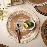 Manta de Mesa de Juta Antideslizante Accesorio de Decoración de Comedor para Cena de Fiesta - details 1