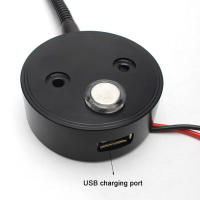 Luz de mapa de 12 voltios con cuello de cisne, lámpara LED de trabajo de aluminio negro de 3000K y 6000K para el hogar, coche, camión, barco, autocaravana y avión - details 2