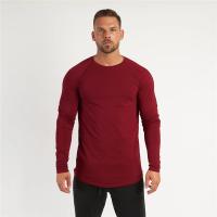 Gym T-Shirt Men Spring Cotton T-Shirt Fitness Men Solid Sports Tshirt O-neck Long Sleeve Tops Men Slim Fit Tee Shirts - details 13