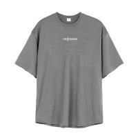 New Fashion Casual Men's Loose T Shirt Gym Fitness Bodybuilding T-shirt Summer Breathable Short Sleeve Quick Dry Mesh Shirts - details 12