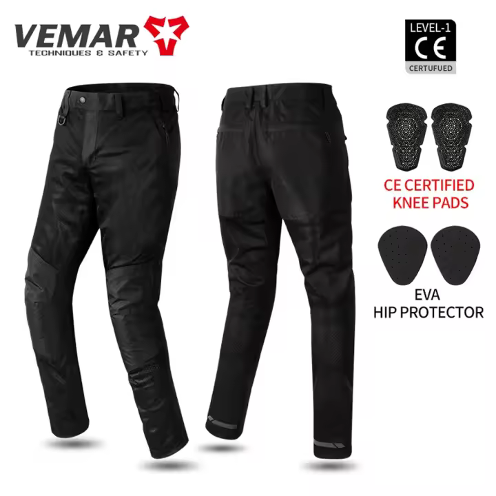 Pantalones de Motocicleta Retro VEMAR Textura Delgada, Anti-caída, Anti-desgaste, Duradero - 1