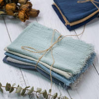 Servilletas rústicas de algodón de gasa, tela de lino Retro elegante y suave para fiesta de boda, comedor, decoración de mesa de uso diario - details 0