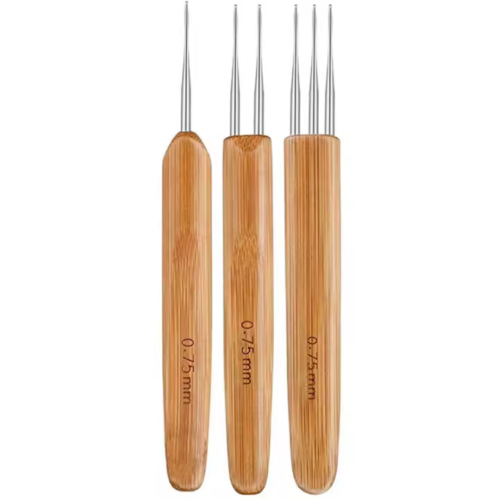 Ganchos de ganchillo creativos de 3 piezas, aguja trenzada de acero inoxidable, para tejer lana, suministros de costura, 0,5/0,75/1mm - 1