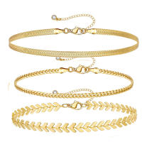 Pulsera de Oro Chapado 14K para Mujeres Conjunto de Pulseras de Cadena Dorada Elegante y Delicada Marca CHAYOU Tamaño 7+2 pulgadas - details 6