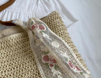 Bolso cuadrado de paja para playa, tejida a mano bandolera, rafia, ratán, compras, viaje, informal, bohemio, Verano - details 24