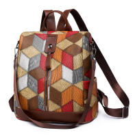 Mochila a cuadros de cuero PU suave para mujer, morral grande, bolsa de viaje, mochila escolar grande para Gir - details 16