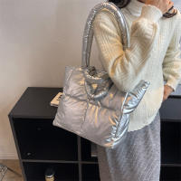 Bolso de algodón acolchado para mujer, bolsa de hombro de gran capacidad, a la moda, de diseñador, de lujo - details 20