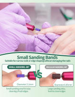Bandas de lijado pequeñas Nailpop 100 piezas Banda de lijado reemplazable 80 # 120 # 180 # 240 para herramienta profesional de pedicura para eliminación de piel muerta - details 4