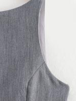 2025 Women Sexy Backless Bow Tank Top O Neck Sleeveless Peplum Hem Fitted Summer Tops - details 9