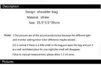 Bolso de hombro a rayas para mujer, bolsa de paja tejida a mano, portátil, de gran capacidad, informal - details 0