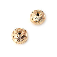 Cuentas de ojo de libélula de latón de Color dorado de 18K con patrón, cuentas espaciadoras de barril de bola redonda, fabricación de joyería, accesorios de pulseras Diy - details 65