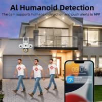 Cámara de Seguridad IP 6K12MP Zoom 4X Giratoria Tres Lentes Pantalla de Aplicación Inalámbrica - details 1