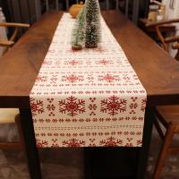 Camino de mesa navideño, decoración de Mantel para el hogar, copo de nieve rojo, muñeco de nieve para fiesta de Navidad, 1 unidad - details 4