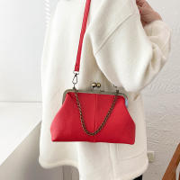 Bolsos de Hombro Vintage para Mujeres Diseño de Cerradura de Cadena Pequeña Bolsa de Mensajero Clip de Marca Bolsos de Cruzado y de Mano - details 13