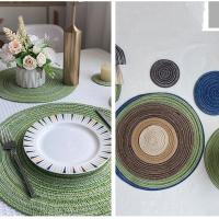 Manta de Cena de Estilo Nórdico de Algodón Tejido Alfombra de Taza de Ramie Tejida Redonda - details 6