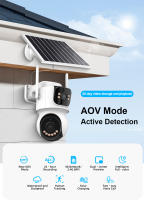 Cámara de seguridad solar KERUI de 4MP con doble lente AOV, 4G, WiFi, para exteriores, con visión nocturna. - details 0