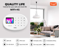 Sistema de alarma inteligente KERUI 4G Tuya W204 para seguridad del hogar, kit de alarma inalámbrico WiFi GSM con sirena, sensor de movimiento y detector de humo. - details 0