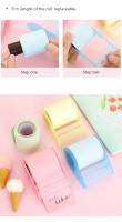 Kawaii Roller Memo Pad juego de notas adhesivas, papel adhesivo recargable, 8m de longitud, suministros escolares, marcapáginas, cuaderno, pegatinas de papelería - details 4
