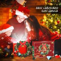 Holiday Christmas Wreath Building Blocks kit Eucalyptus Wreath Decorated House Model for Xmas, Toys Gift for 8+ Kids Adults - details 2
