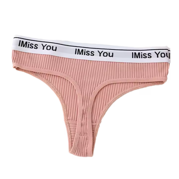 Bragas suaves de Cinco Colores para mujer, Ropa Interior de Algodón sin Costura, Sujetador Sexy con Espalda en T - 1