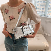 Bolso de mano de diseño de lujo para mujer, bolsa de hombro de marca con axila láser, plata, elegante, Asa superior, bolso de compras - details 3