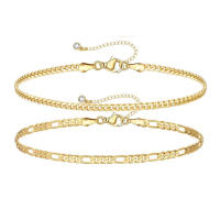 Pulsera de Oro Chapado 14K para Mujeres Conjunto de Pulseras de Cadena Dorada Elegante y Delicada Marca CHAYOU Tamaño 7+2 pulgadas - details 8