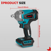 ONEVAN-llave de impacto eléctrica sin escobillas, 1200N.M, Kit de enchufe hexagonal inalámbrico de 1/2 pulgadas, herramienta de destornillador 3 en 1 para juego de pines de batería Makita - details 4