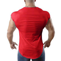 Men Muscle Vests Cotton Breathable Sleeveless Tank Tops Solid Fashion Print O-neck T-shirts Gym Bodybuilding Fitness Tank Tops - details 9