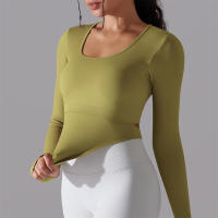 Camiseta de Yoga Sin Costuras para Mujer Deporte Top Largo Manga Larga Ropa de Gimnasio Camiseta de Correr para Entrenamiento Activo Vestimenta Ajustada Material Exterior Poliéster Temporada Primavera/Verano - details 47