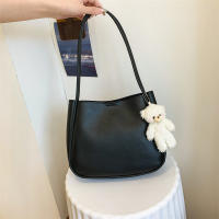 Bolsos de hombro de cuero PU para mujer, bolsos de Color puro, bolsos casuales pequeños con asa superior, bolso de hombro para mujer - details 14