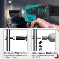ONEVAN-llave de impacto eléctrica sin escobillas, 1200N.M, Kit de enchufe hexagonal inalámbrico de 1/2 pulgadas, herramienta de destornillador 3 en 1 para juego de pines de batería Makita - details 6