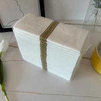 Servilletas de tacto de lino con línea dorada, 50 Uds., con bolsillo para cubiertos incorporado, toallas de papel desechables predobladas para invitados para fiesta de boda - details 8