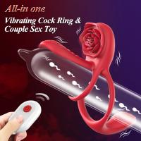 Anillo vibrador para pene Rose con 10 vibraciones, estimulador de clítoris y punto G, juguete sexual para parejas adultas, para hombres. - details 21