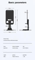Soporte plegable de aleación de aluminio para teléfono móvil, soporte telescópico para tabletas, altura giratoria 360, ajustable, antideslizante, para el hogar y la Oficina - details 4