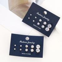 Juego de 5 pares de pendientes de circonio para mujer y hombre, pendientes de Color dorado y plateado, Piercings para las orejas Unisex, regalo de joyería - details 4
