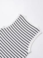 2025 Top sin mangas de punto a rayas con cuello redondo para mujer, Top corto informal de verano, ropa de mujer - details 8