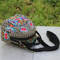 Mochila bordada con flores para mujer, bolsa de hombro de viaje, regalo Floral, Bohemia - details 10
