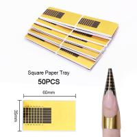 French Nail Form Tips Acrylic UV Gel Curl Forms For Extension 50pcs Nail Sticker Art Guide Mold Manicure Stencil Acrylic Tool - details 1