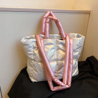 Bolso de algodón acolchado para mujer, bolsa de hombro de gran capacidad, a la moda, de diseñador, de lujo - details 26