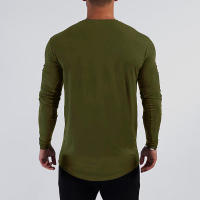Muscleguys Autunm Cotton Fashion Full Sleeve T-shirt Men Spring Slim Fit Tshirts Male Gym Bodybuilding Shirts For Man Sportswear - details 9
