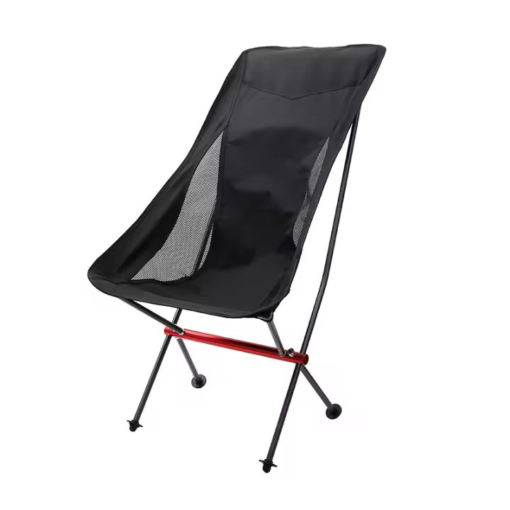 Silla plegable ultraligera para exteriores, taburete portátil de aleación con respaldo, playa, luna, pesca, barbacoa, autoeducación, - 1