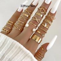 Juego de Anillos Geométricos Bohemios 30 Piezas de Oro y Plata para Uñas - details 14