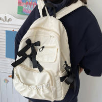 Mochila escolar con lazo para mujer y niña, morral bonito con personalidad, estilo universitario - details 16