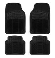 Alfombras de goma para coche Negro, Alfombra Recortable, Juegos Alfombrillas de Goma de 4 piezas para Coche. Universal, resistente al uso y antideslizante. Se puede cortar a medida. 2 Delanteras y 2 traseras. - details 0