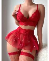 Conjunto de Lencería Sexy de Tornova Tanga de Encaje de Malla Transparente con Top de Atrévete - details 3